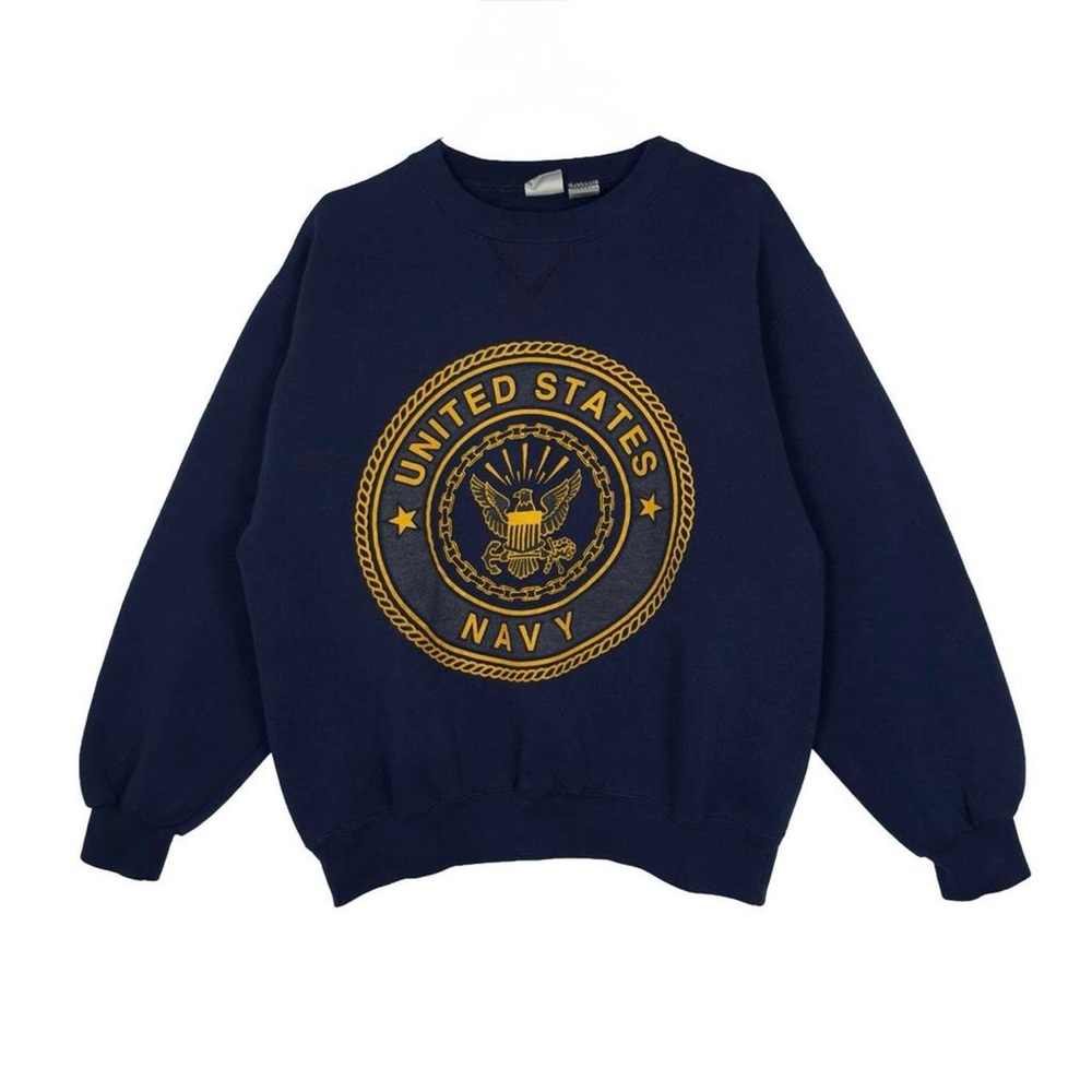 Vintage 1990 Soffe United States Navy Crewneck Sweatshirt Made in USA Military L